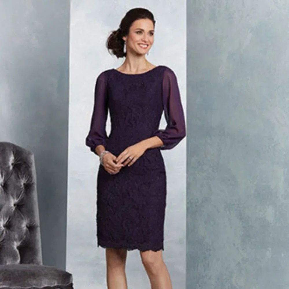 Alfred Angelo 9060 Size 10 Short Gown Dress Purple Eggplant - Picture 1 of 5